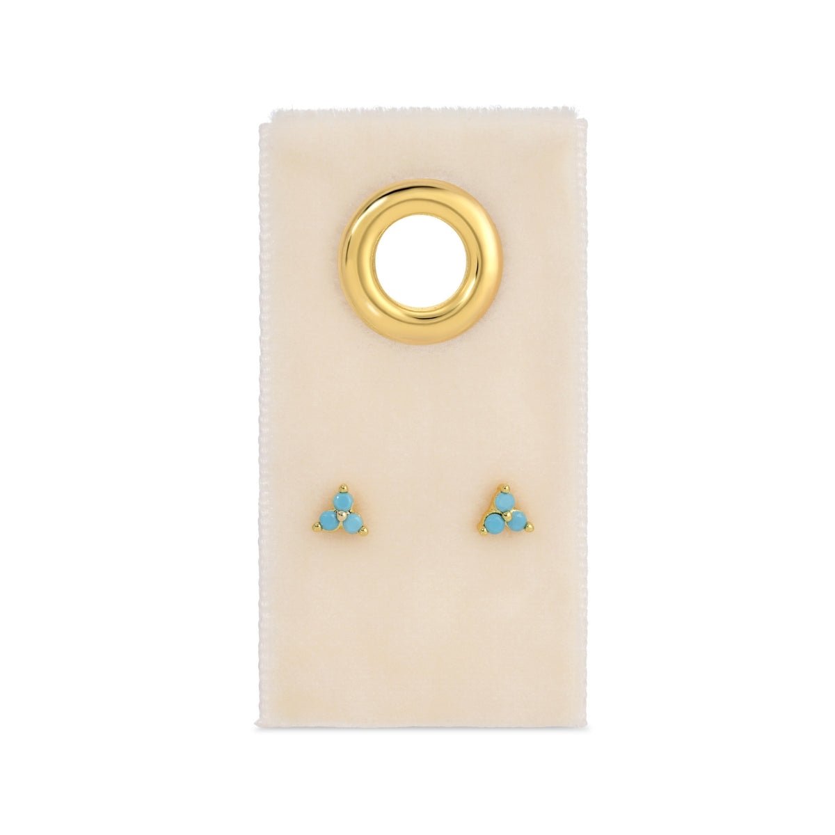Light Blue Triple Cluster Studs on Velvet Tag - Splendid Iris