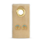 Light Blue Horseshoe Studs On Velvet Gift Tag - Splendid Iris