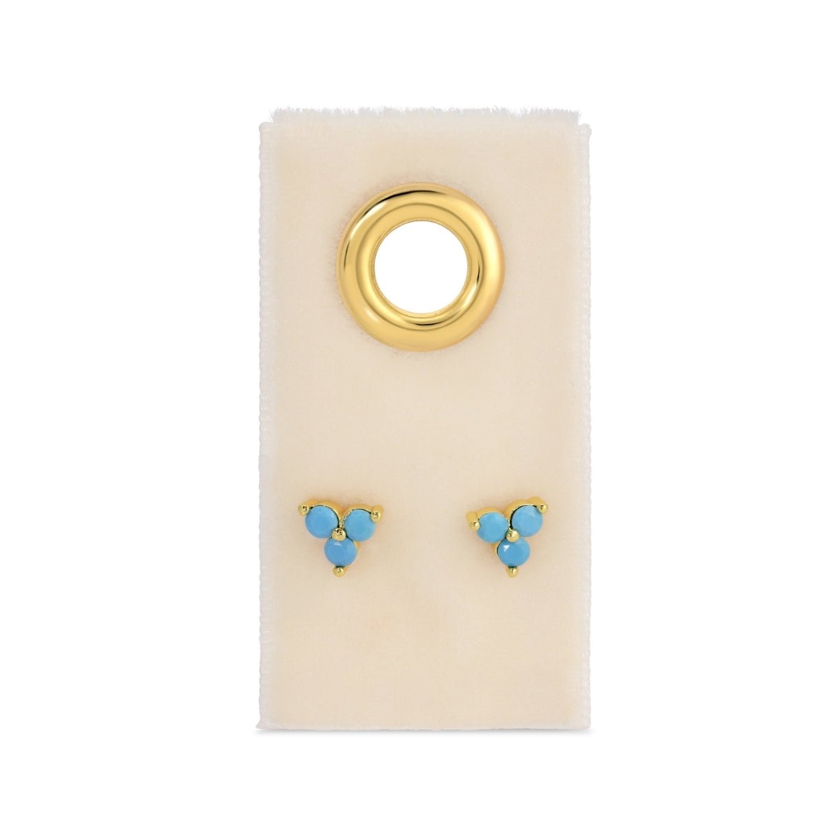 Light Blue Triple Cluster Studs on Velvet Tag - Splendid Iris