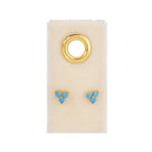 Light Blue Triple Cluster Studs on Velvet Tag - Splendid Iris