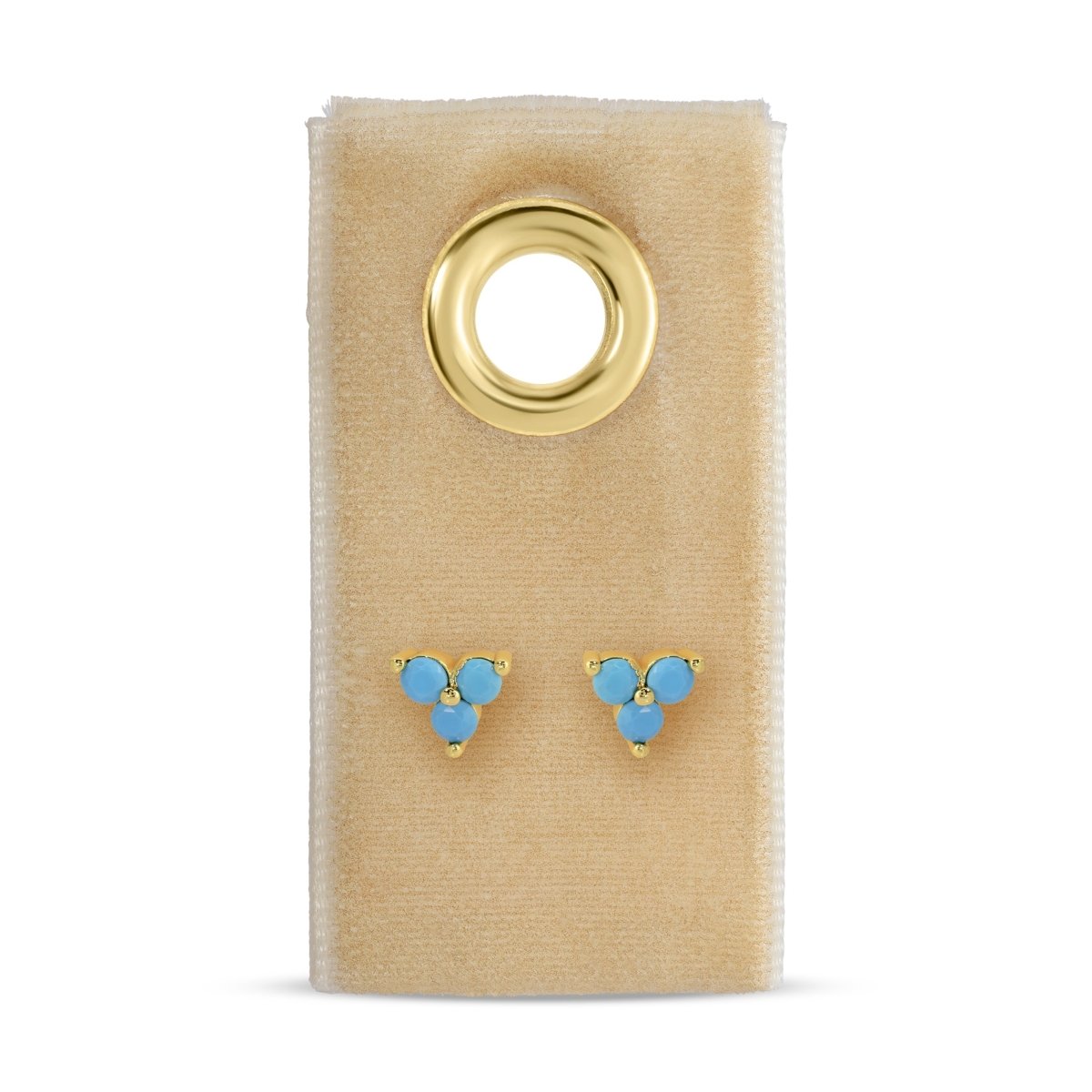 Light Blue Triple Cluster Studs on Velvet Tag - Splendid Iris
