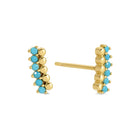 Light Blue Delicate Dots & CZ Studs On Velvet Tag - Splendid Iris