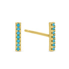 Light Blue Pavé Bar Studs On Velvet Tag - Splendid Iris