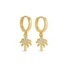 Pavé Palm Tree Huggie Earrings - Splendid Iris