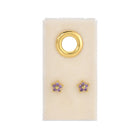 Delicate Flower Studs on Velvet Tag - Splendid Iris