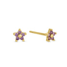 Delicate Flower Studs on Velvet Tag - Splendid Iris