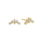 Delicate Cubic Zirconia Crawler Studs - Splendid Iris