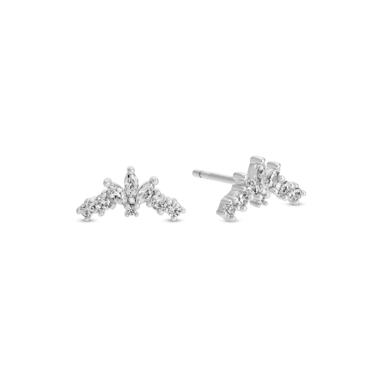Delicate Cubic Zirconia Crawler Studs - Splendid Iris