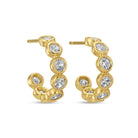 Row of Sparkling CZ Hoop Earrings - Splendid Iris