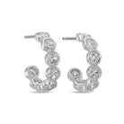 Row of Sparkling CZ Hoop Earrings - Splendid Iris