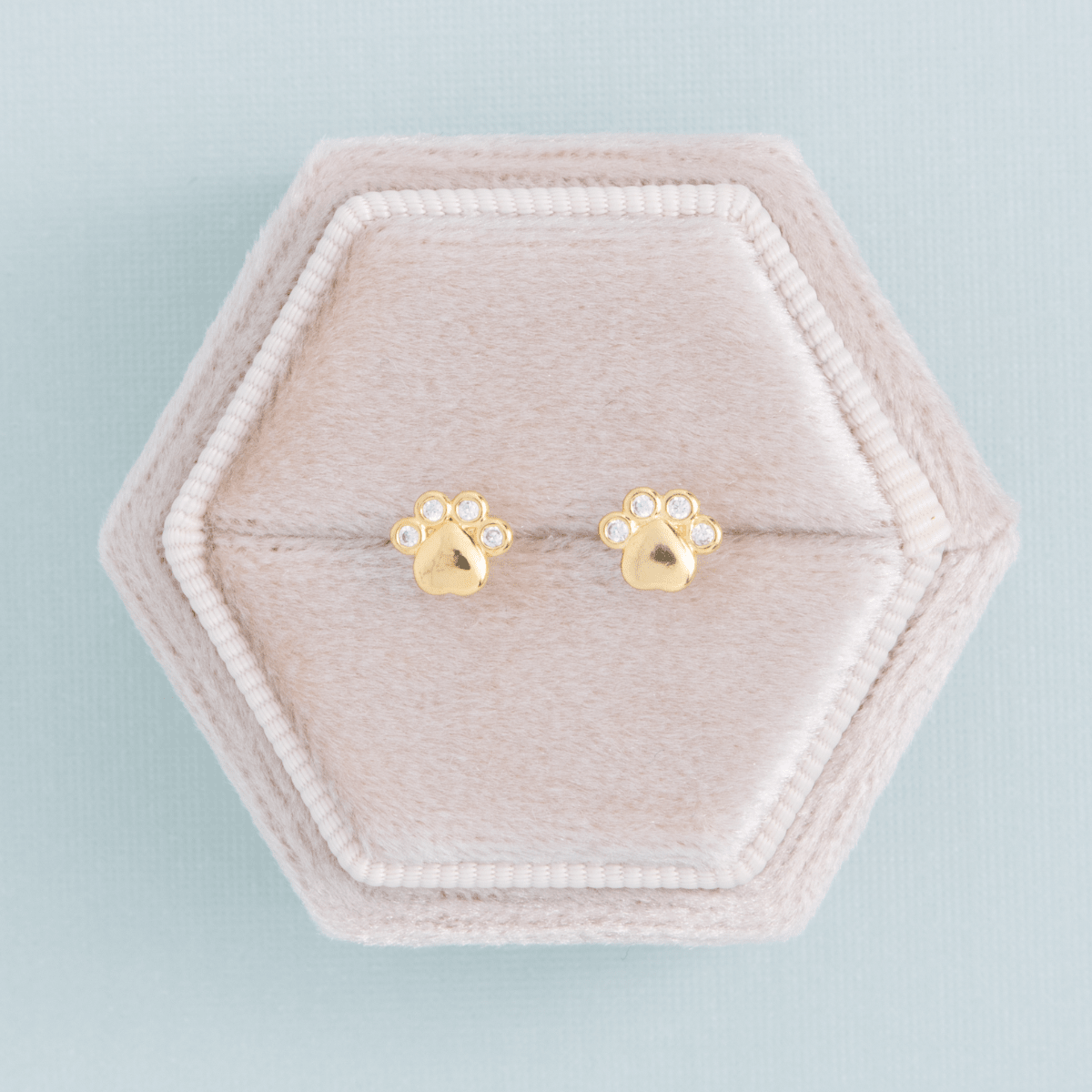 Paw Studs on Velvet Tag - Splendid Iris