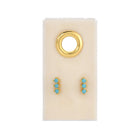 Triple CZ Bar Studs on Velvet Tag - Splendid Iris
