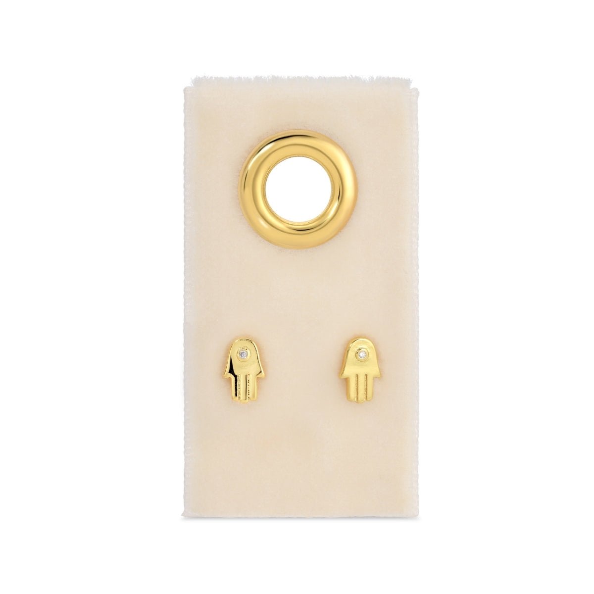 Hamsa Studs on Velvet Tag - Splendid Iris