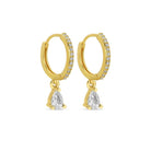 Small CZ Teardrop Pavé Huggies - Splendid Iris