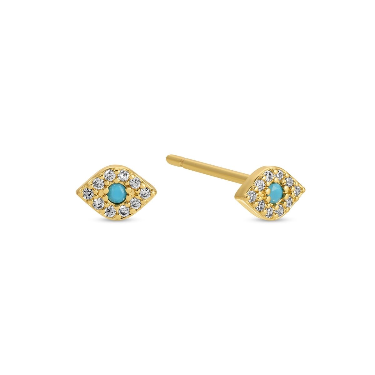 CZ Evil Eye Studs on Velvet Tag - Splendid Iris