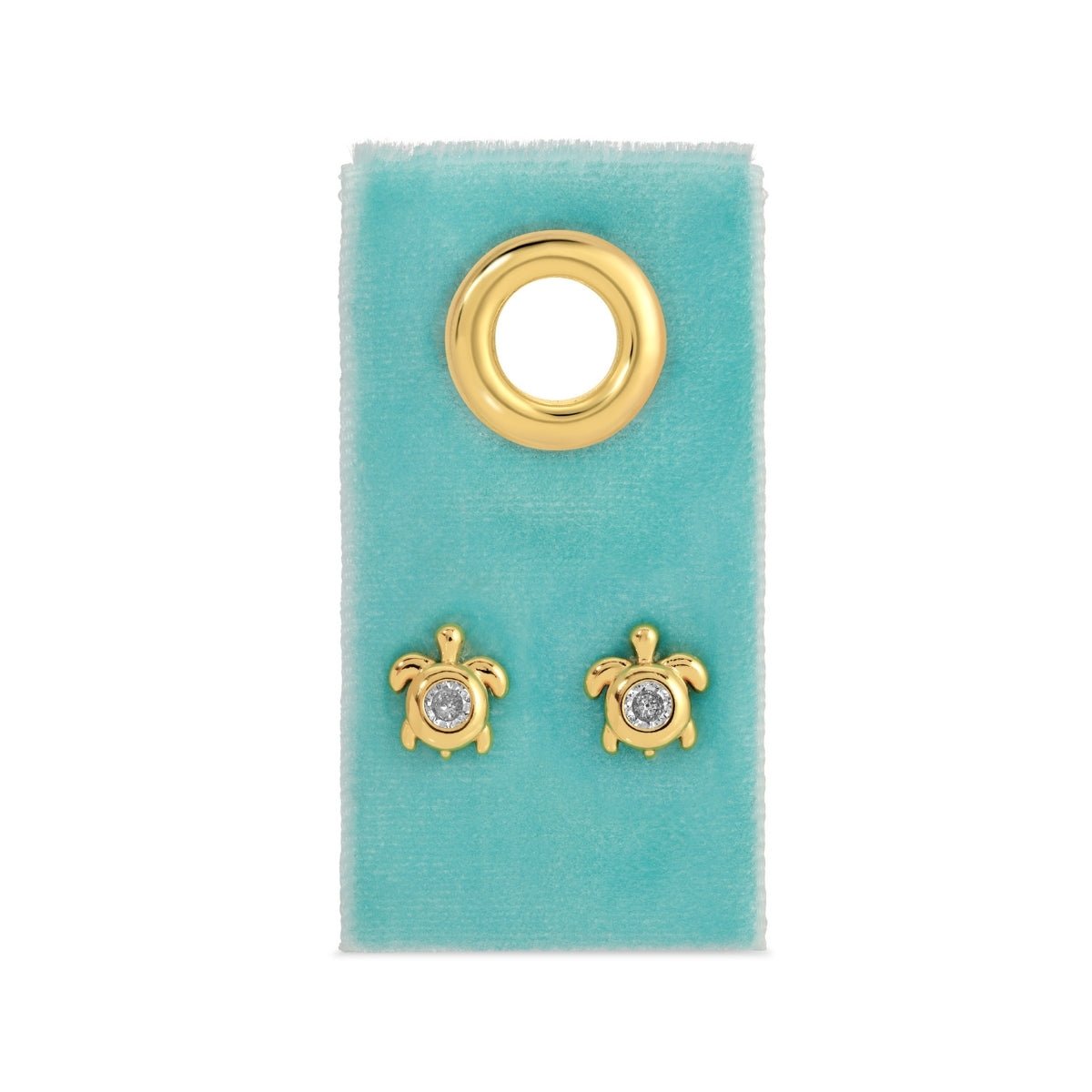Turtle Studs on Velvet Tag - Splendid Iris