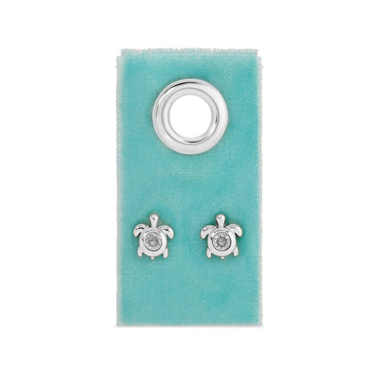 Turtle Studs on Velvet Tag - Splendid Iris