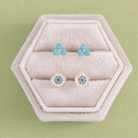 Round Evil Eye Studs on Velvet Tag - Splendid Iris