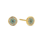 Round Evil Eye Studs on Velvet Tag - Splendid Iris