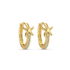 Starfish Accented Pavé Huggies - Splendid Iris