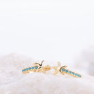 Starfish Accented Pavé Huggies - Splendid Iris