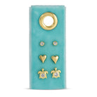 Ocean Love Stud Set | Sparkling Heart, Sea Turtle, and CZ Trio - Splendid Iris