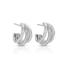 Glistening Triad Hoops with Pavé Accent - Splendid Iris