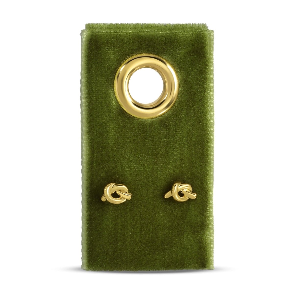 Minimalist Knot Studs on Velvet Tag - Splendid Iris