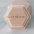 Minimalist Knot Studs on Velvet Tag - Splendid Iris