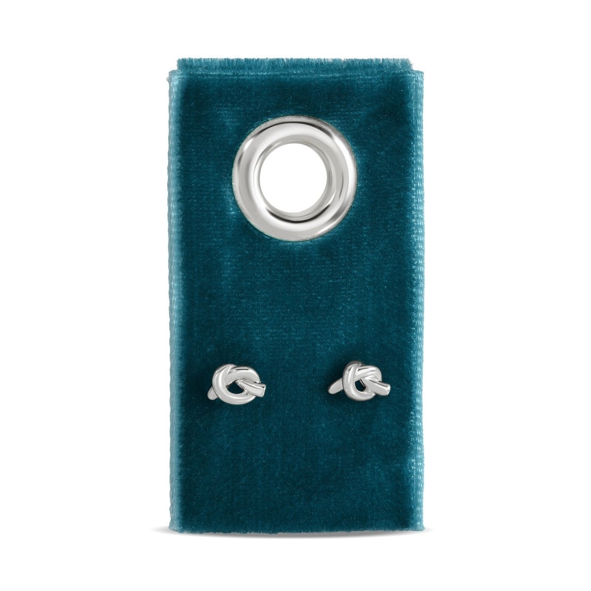 Minimalist Knot Studs on Velvet Tag - Splendid Iris