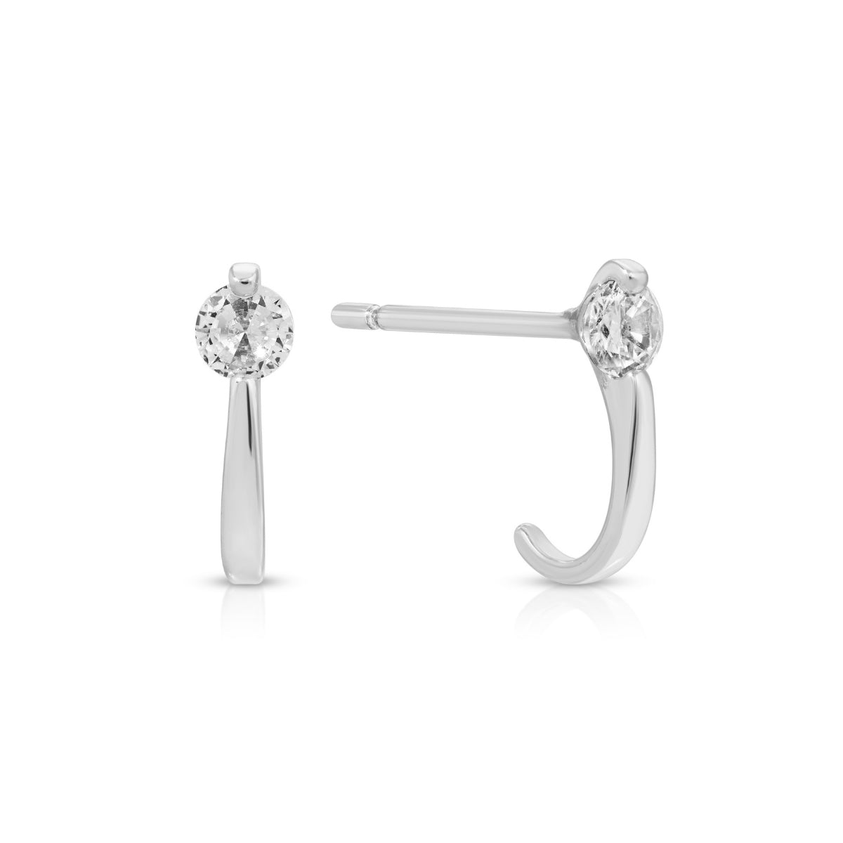Minimalist CZ Studs with Ear Hugger - Splendid Iris