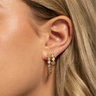 Row of Sparkling CZ Hoop Earrings - Splendid Iris