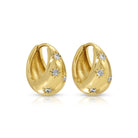 Celestial Starburst Puffed Huggie Hoops - Splendid Iris