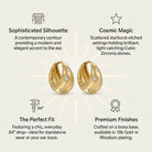 Celestial Starburst Puffed Huggie Hoops - Splendid Iris