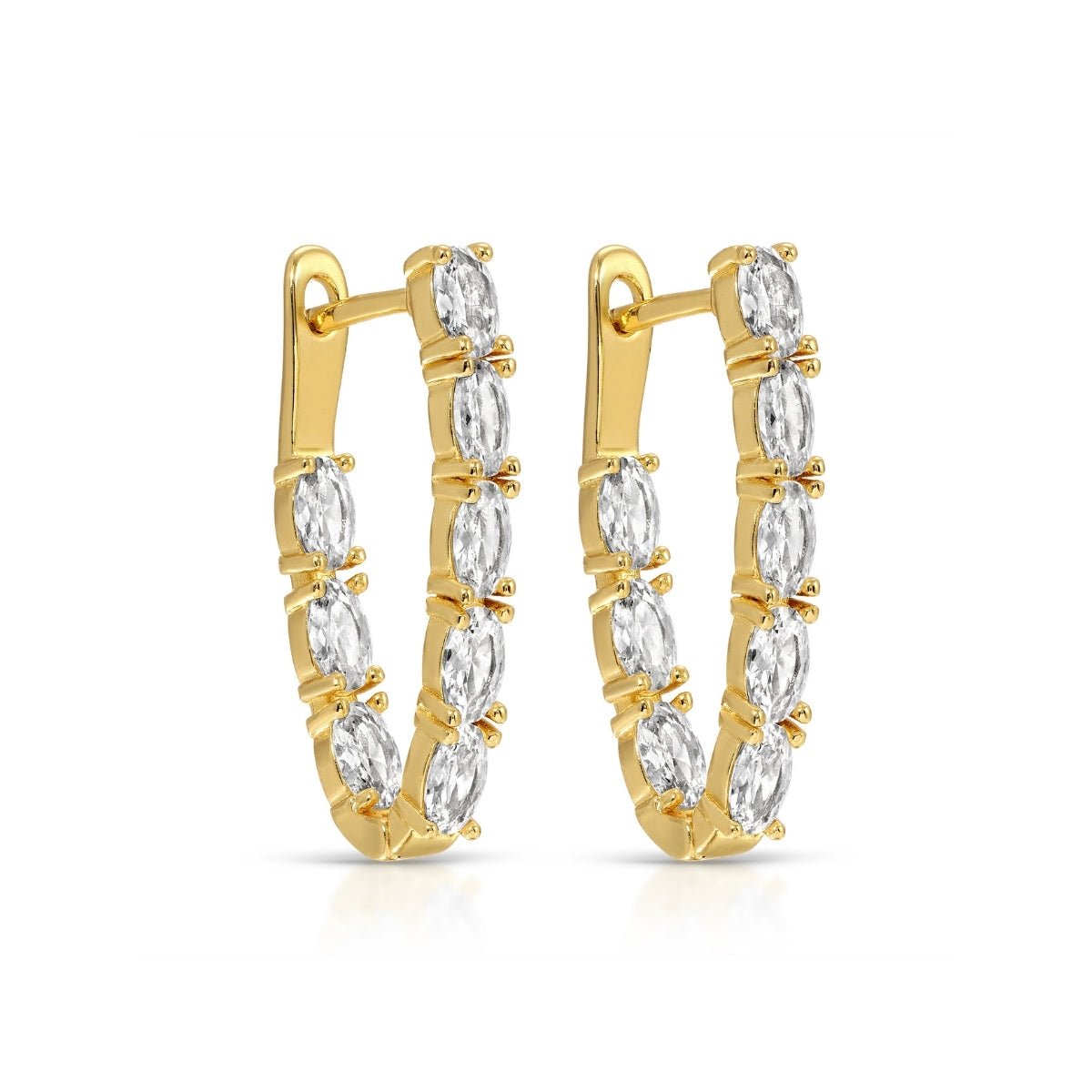 Long Marquise Hoop Earrings - Splendid Iris