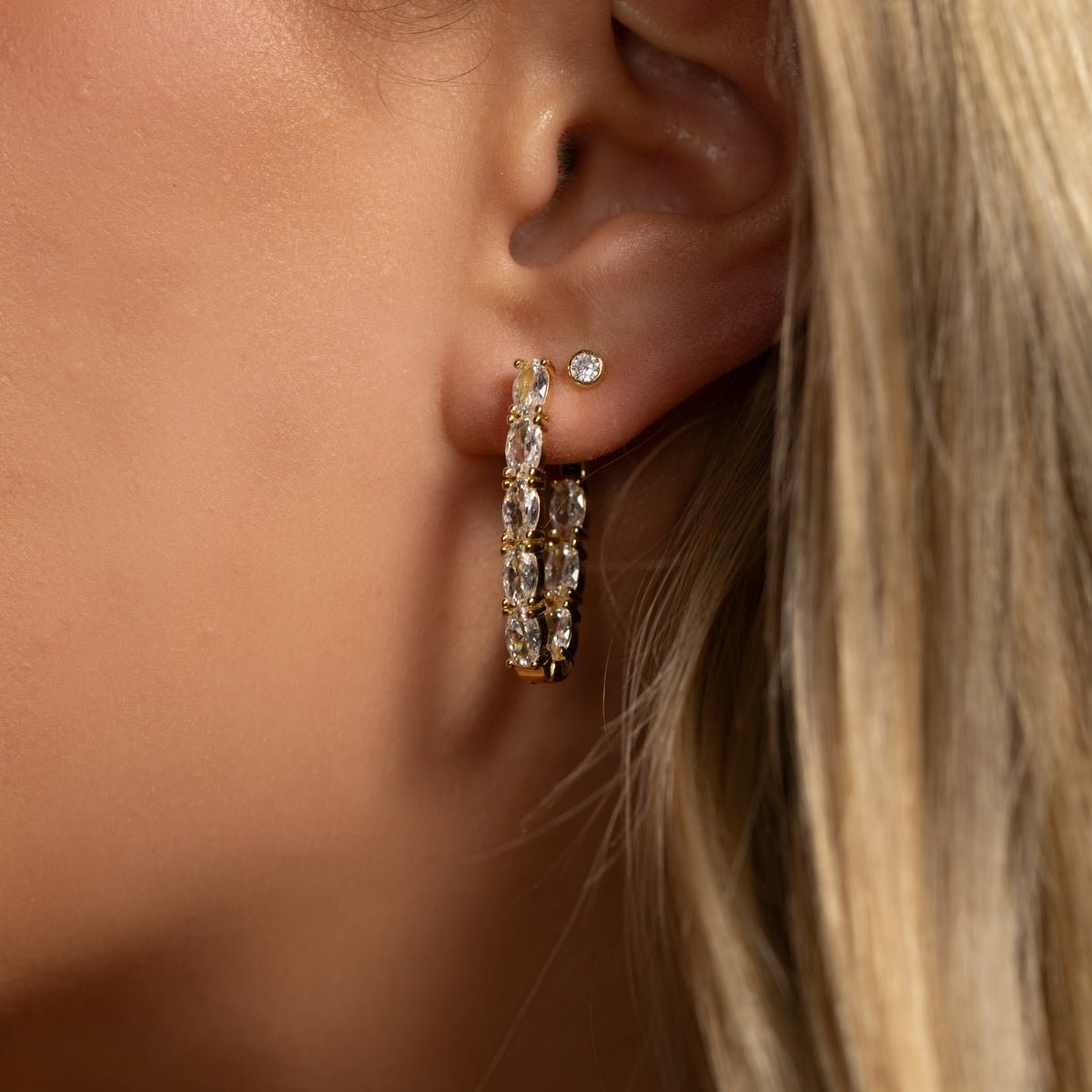 Long Marquise Hoop Earrings - Splendid Iris