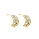 Geometric Radiance: Double Row CZ Partial Hoops - Splendid Iris