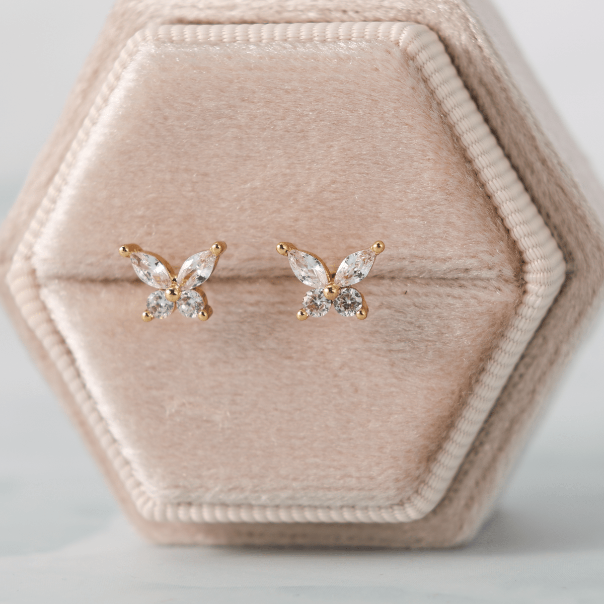 Butterfly Studs on Velvet Tag - Splendid Iris