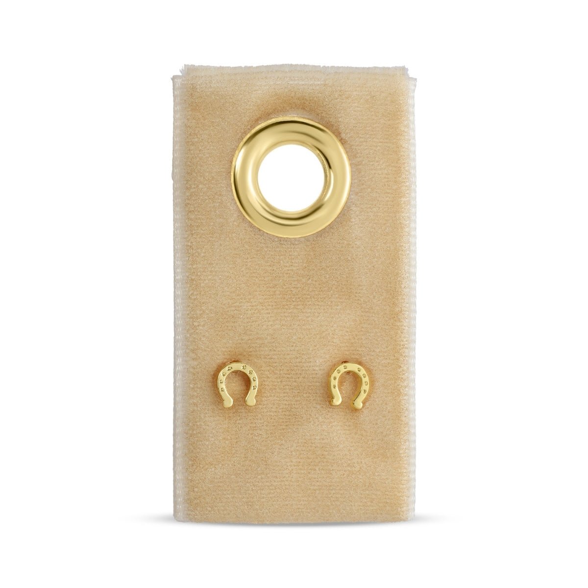 Minimalist Horseshoe Studs on Velvet Tag - Splendid Iris