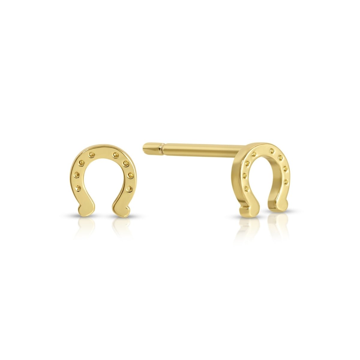 Minimalist Horseshoe Studs on Velvet Tag - Splendid Iris