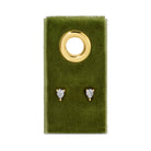 Minimalist Teardrop Faux Diamond Studs on Velvet Tag - Splendid Iris