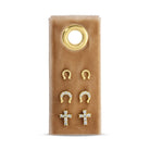 Iconic Elements Trio - Horseshoe & Cross Studs on Velvet Tag - Splendid Iris
