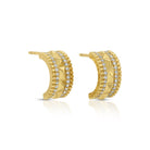 Pyramid Pavé Hoops - Splendid Iris