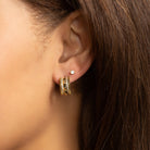Pyramid Pavé Hoops - Splendid Iris