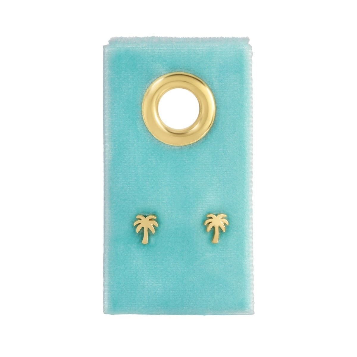Island Palm Tree Studs on Velvet Tag - Splendid Iris