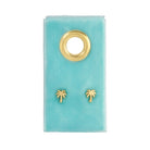 Island Palm Tree Studs on Velvet Tag - Splendid Iris