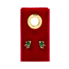 Red & Green Pear-Shaped CZ Studs on Velvet Tag - Splendid Iris