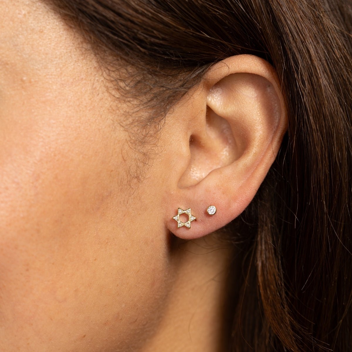 Star of David Stud Earrings on Velvet Tag - Splendid Iris