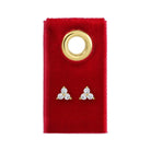 Delicate Triple Cluster Stud Earrings on Red Velvet Tag - Splendid Iris