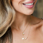 Chic Pavé and Shell Fishbone Necklace - Splendid Iris